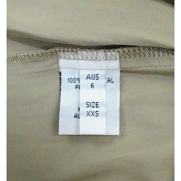 MELA PURDIE Technical Polyester Shirt Women XXS Khaki Button-Up Pocket Australia - Picture 3 of 15
